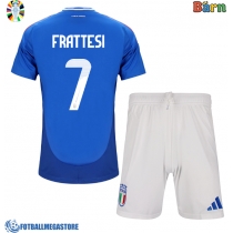 Fotballdrakt Barn Italia Davide Frattesi #7 Hjemmedraktsett EM 2024 Kortermet (+ Korte bukser)